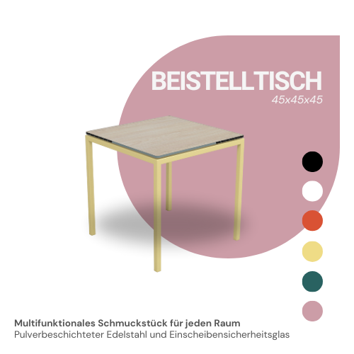 Moderner Beistelltisch - 45x45 als Lampentisch, Nachttisch oder Flur-Highlight