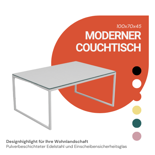 Moderner Couchtisch - 100x70 Highlight für jede Wohnlandschaft