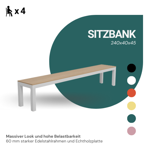 Sitzbank - 240x40 - Elegantes Design für Esszimmer, Flur oder Lounge